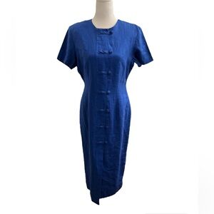 Vintage Victoria Holley Linen Asian Academia Dress